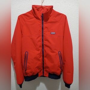 Men's Lands End Red Navy Blue Jacket Zipper Pockets Outdoor Windbreaker sz 38-40